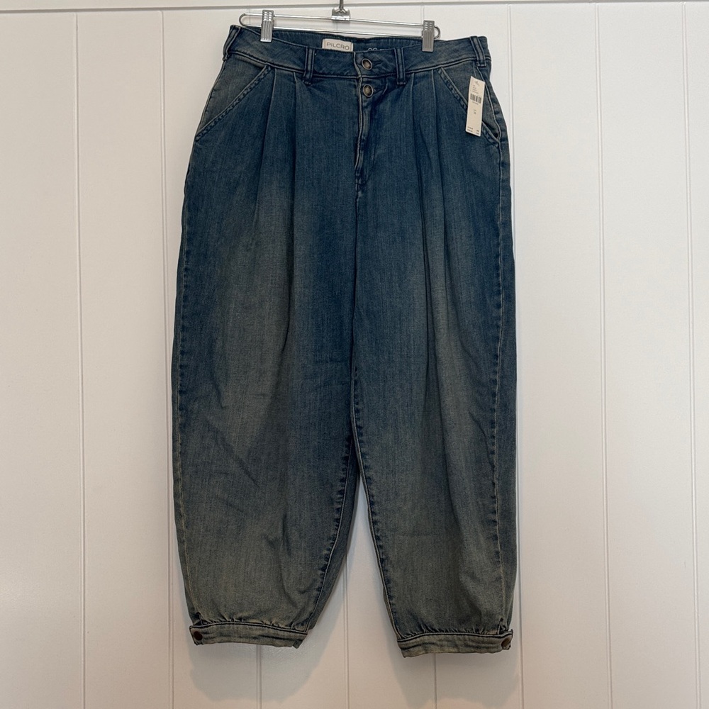 Pilcro Trouser Style Barrel Denim Jeans NWT